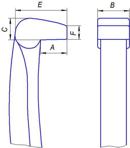 Размеры лапы съемника подшипников СГА-5